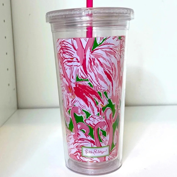 Lilly Pulitzer drink tumbler with straw Swans - Picture 1 of 1